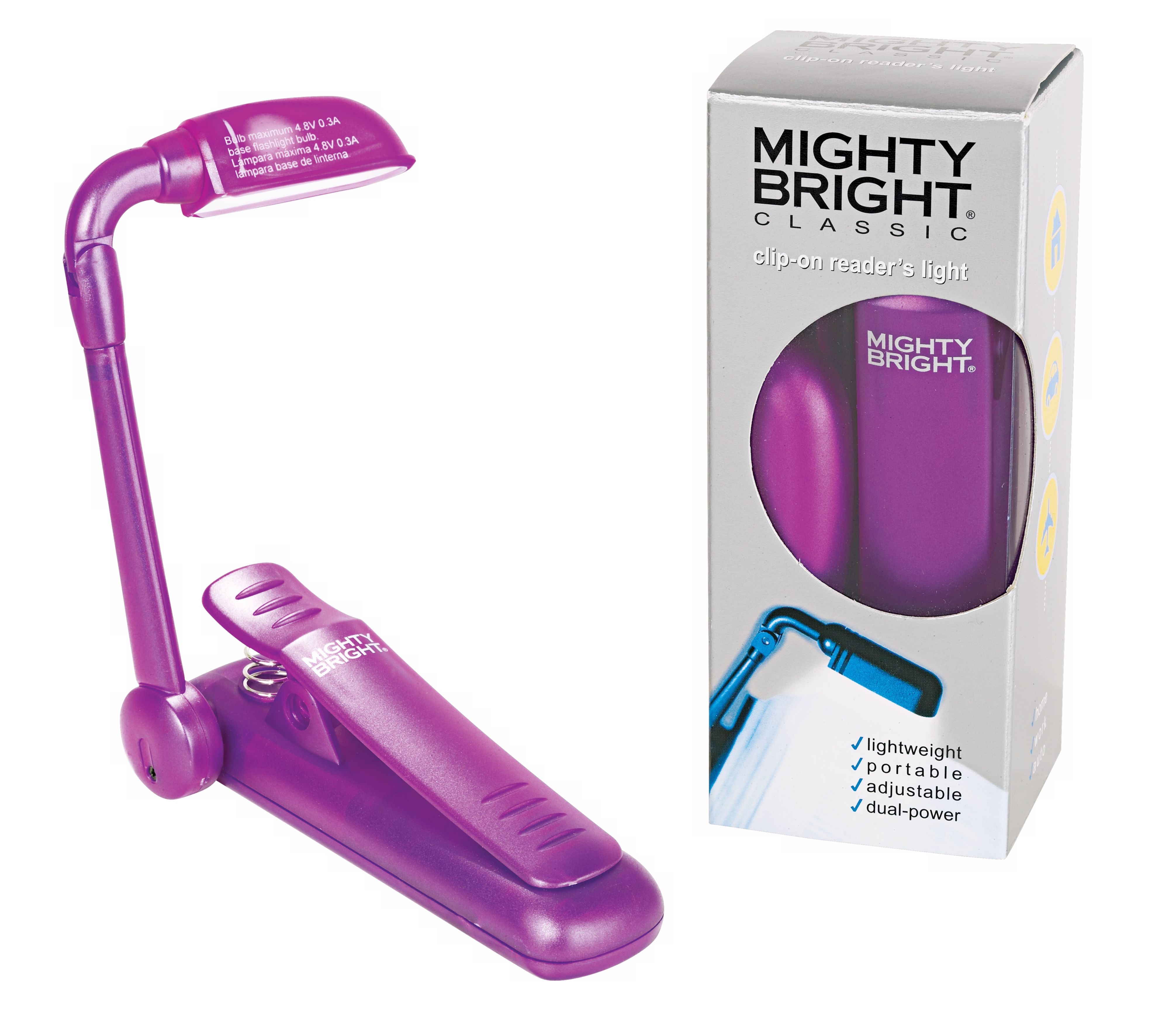 Mighty Bright Clip-On Purple Passion Book Reading Light