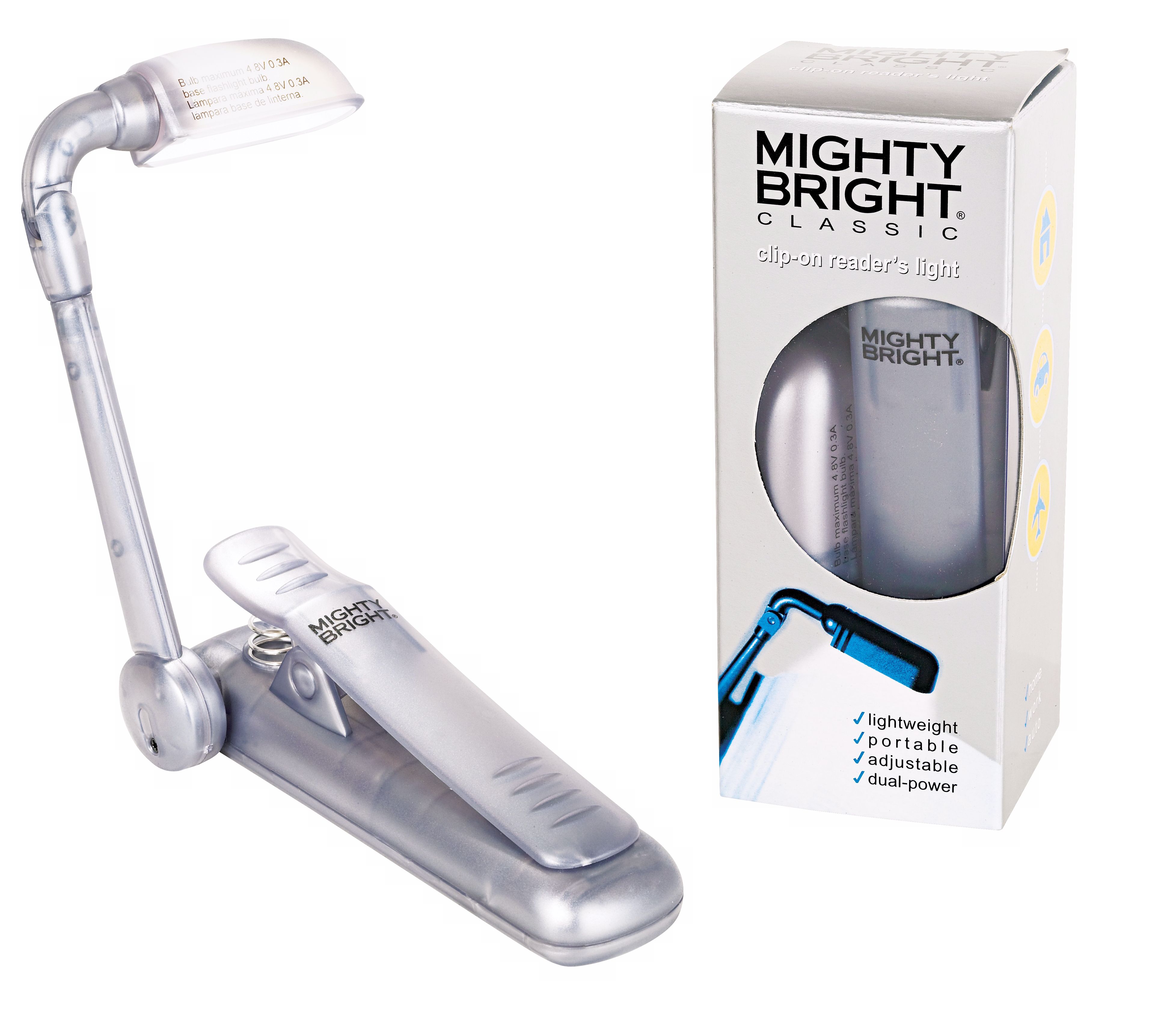 Mighty Bright Silver Clip-On Reading Light