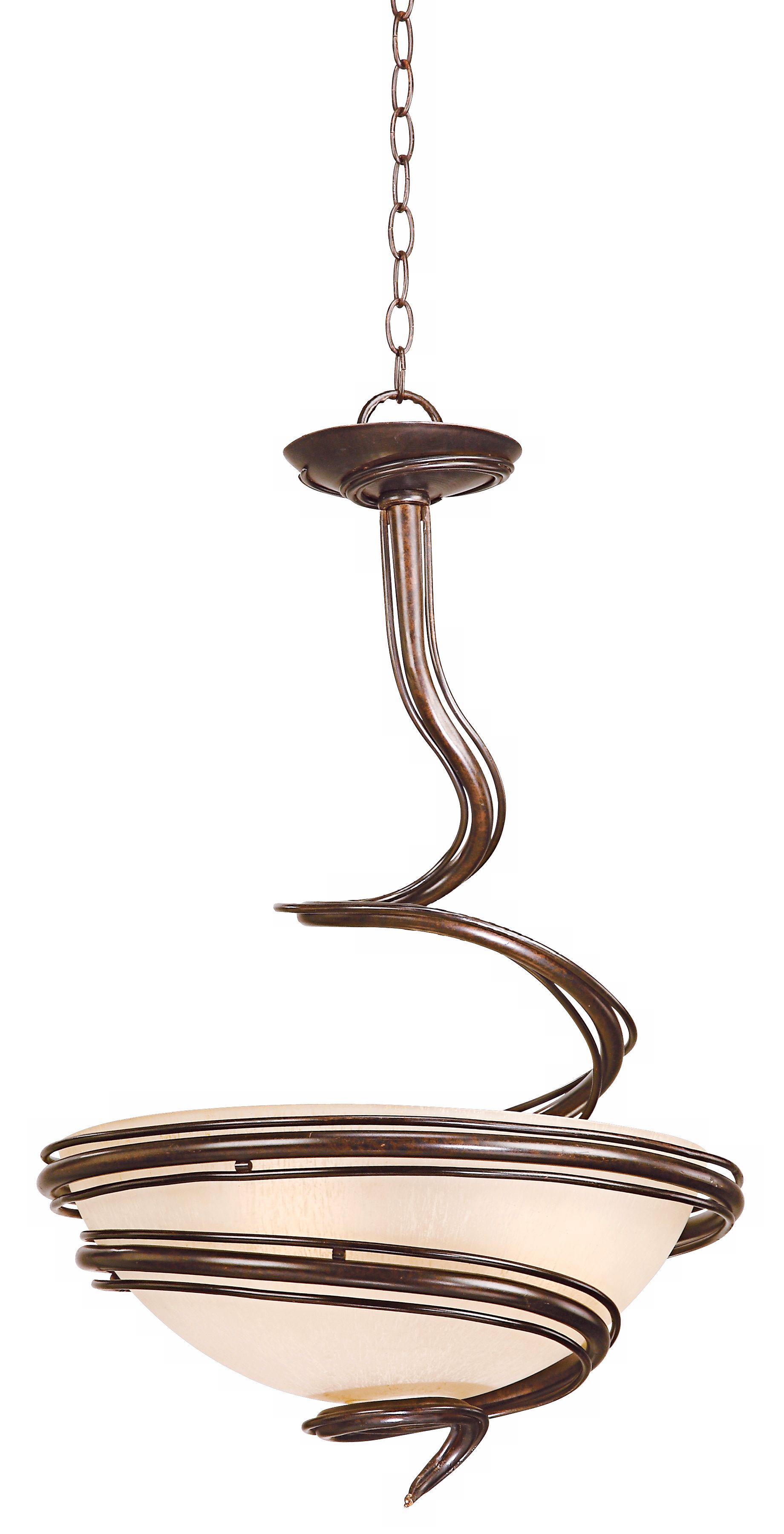 Swirled Iron Bronze Finish 17" Wide Pendant Chandelier