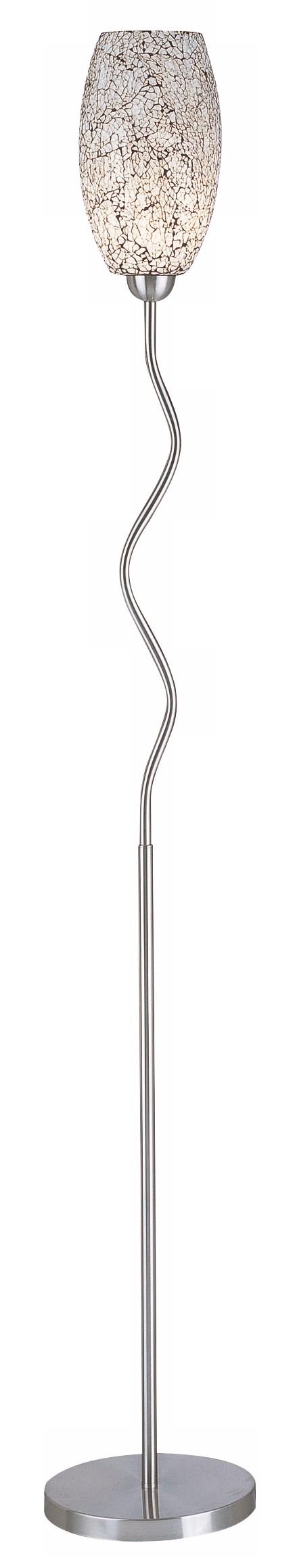 Contempo Wave with White Crackle Glass Floor Lamp