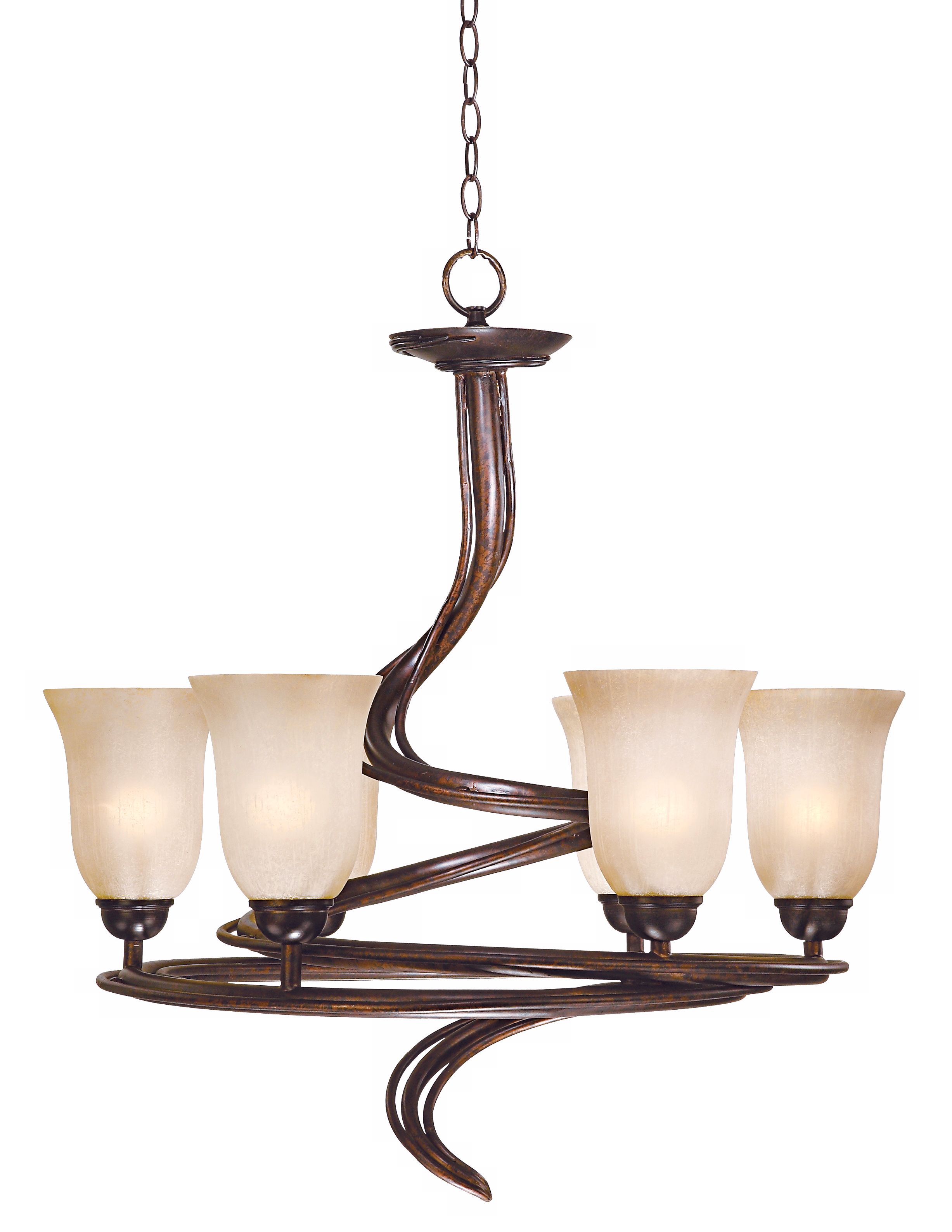 Swirled Iron Bronze Finish 26" Wide Chandelier