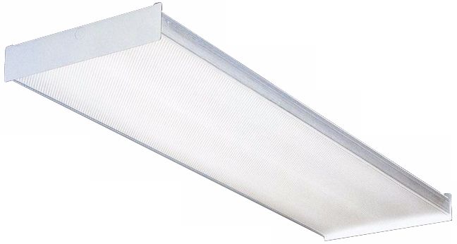 White Finish 48" Wide Fluorescent Ceiling Light