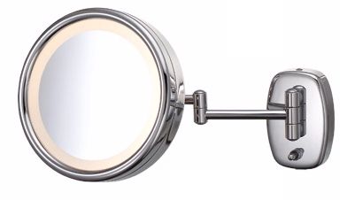 Aptations Plug-In Chrome Swing Arm Lighted Vanity Mirror