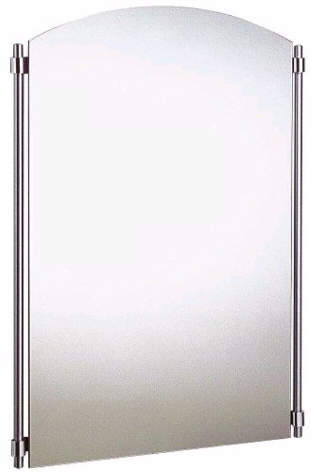 Chrome Finish Column and Arch Top 31" High Wall Mirror