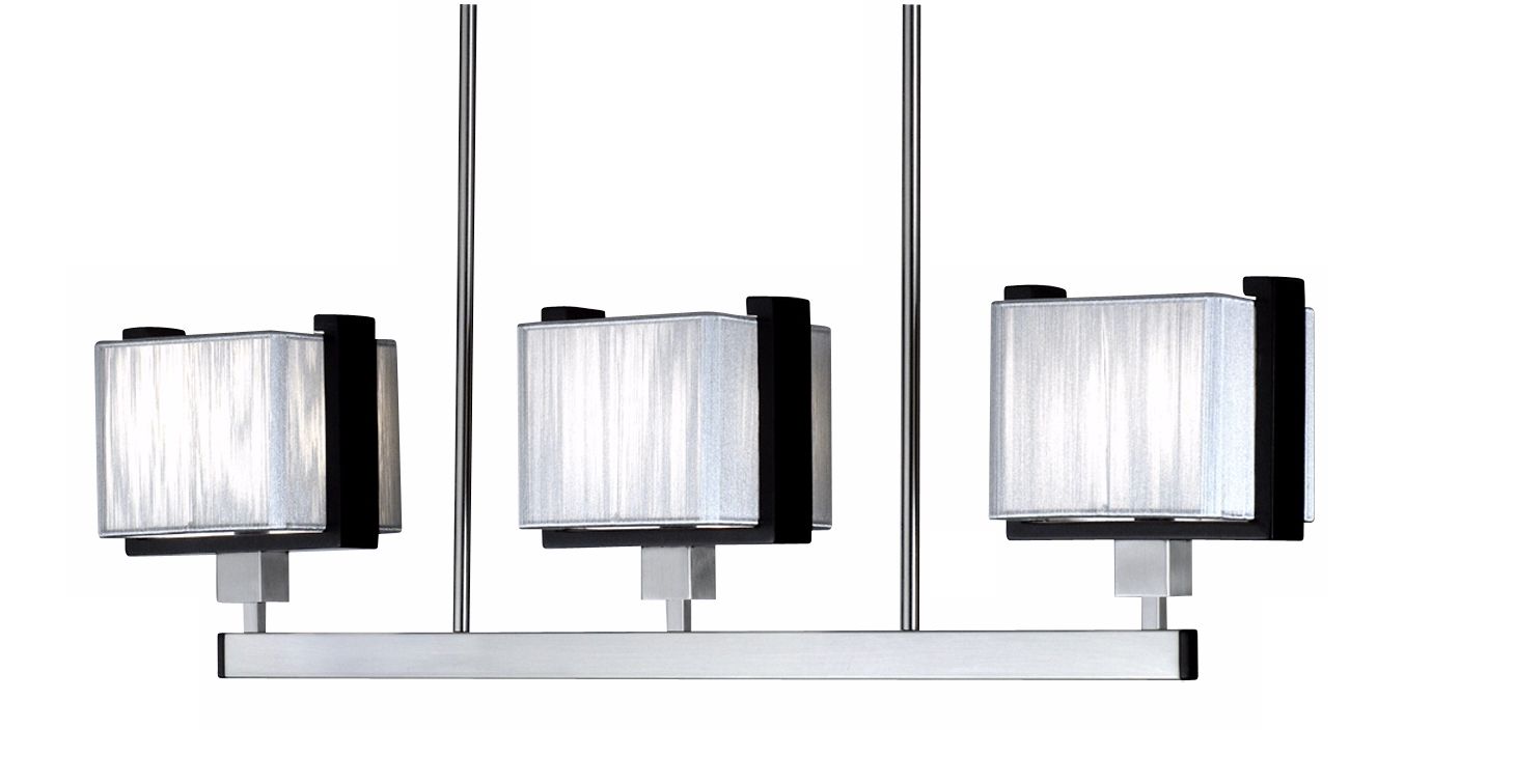 Nova Linear Drop Three light Pendant Island Chandelier