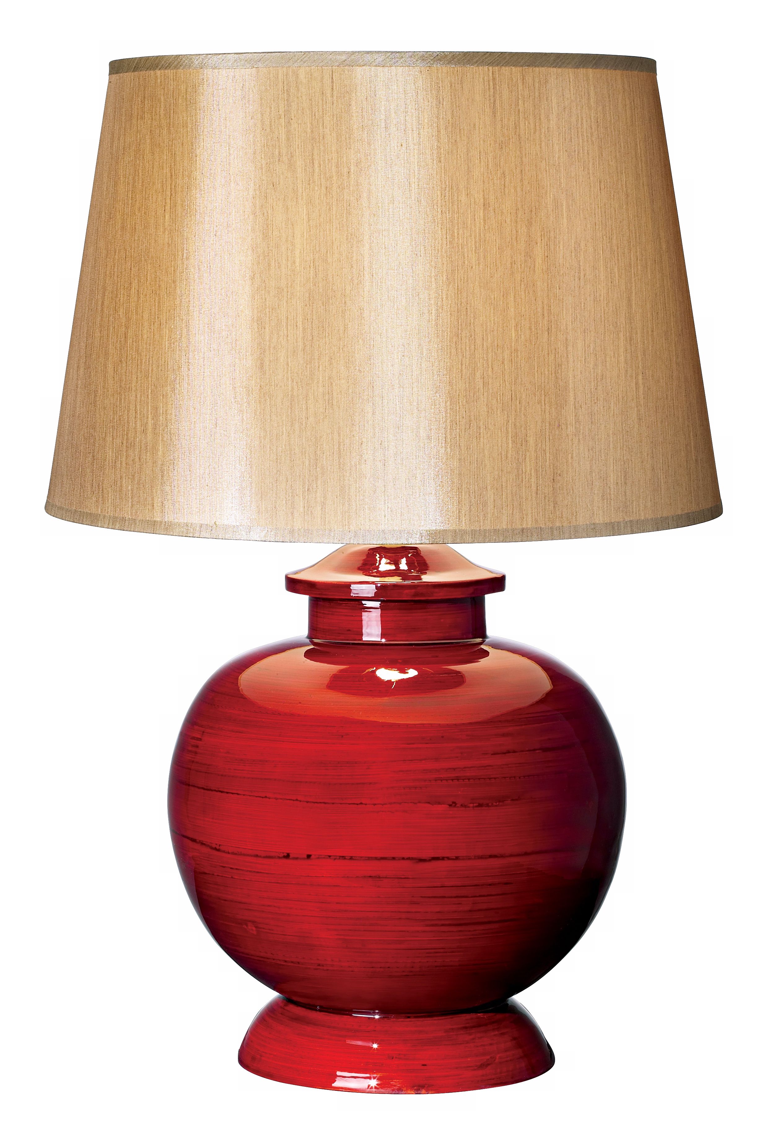 Red Lacquer Bamboo Pot Table Lamp