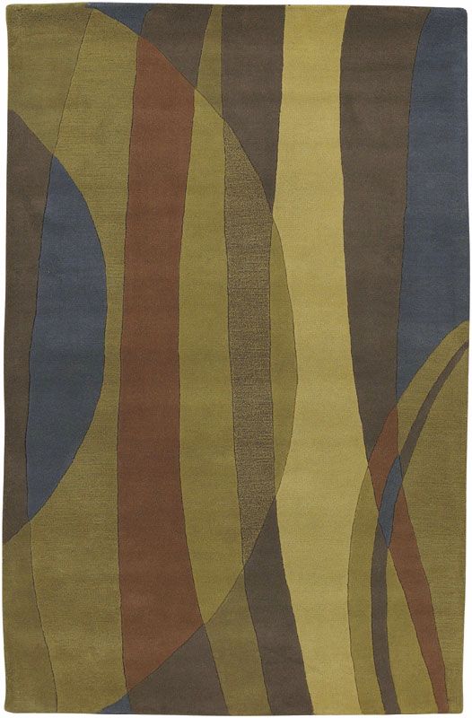 Naya Half Moon Green Multi Handmade Rug