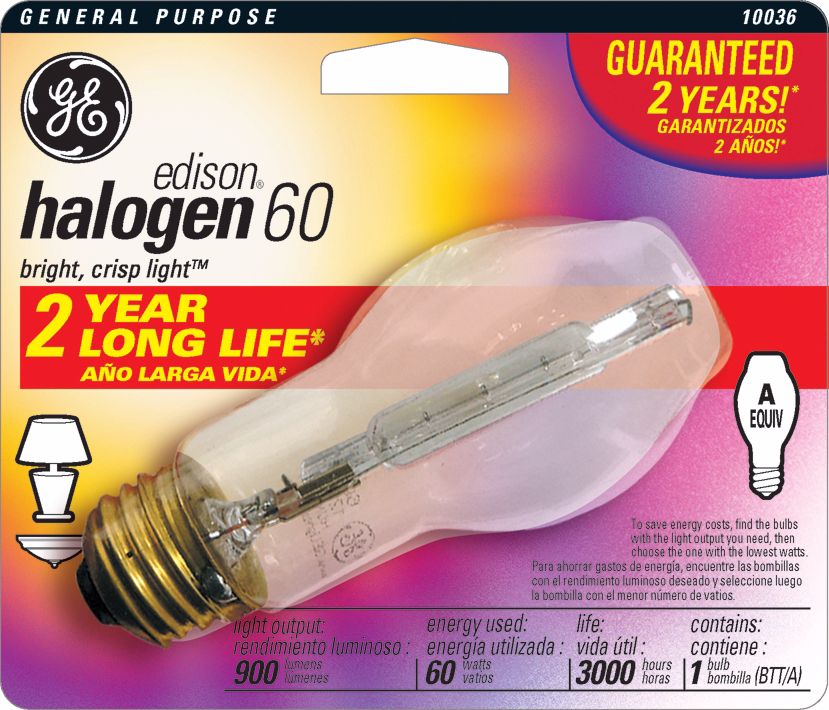 GE Edison Base 60 Watt Long Life Bulb