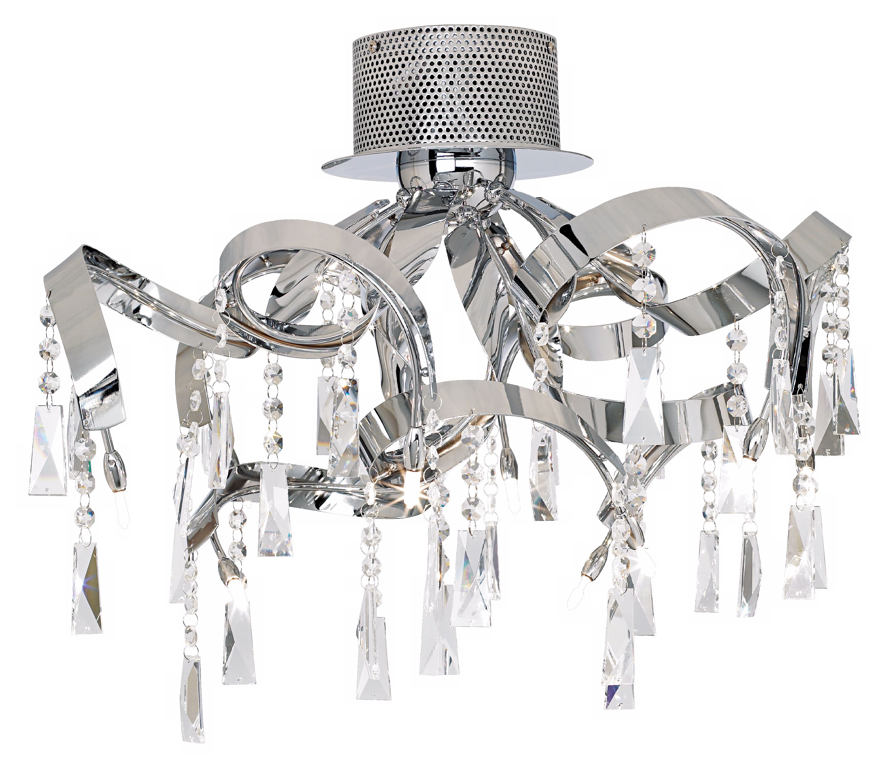 Possini Euro Chrome Ribbon 25 1/4" Wide Ceiling Light