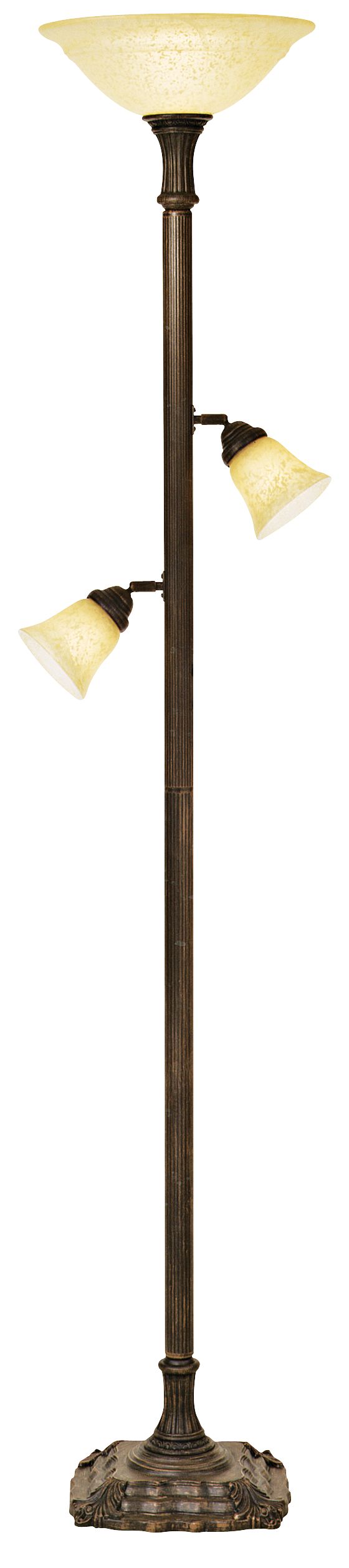 Kathy Ireland Timeless Beauty Old Brass Torchiere Floor Lamp