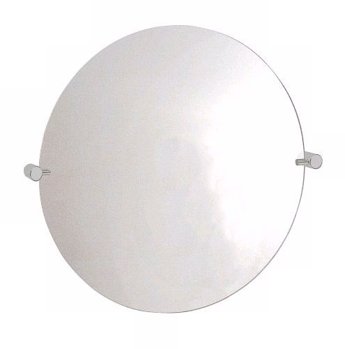 The Post Satin Nickel Finish Tilt Round 26" Wide Wall Mirror