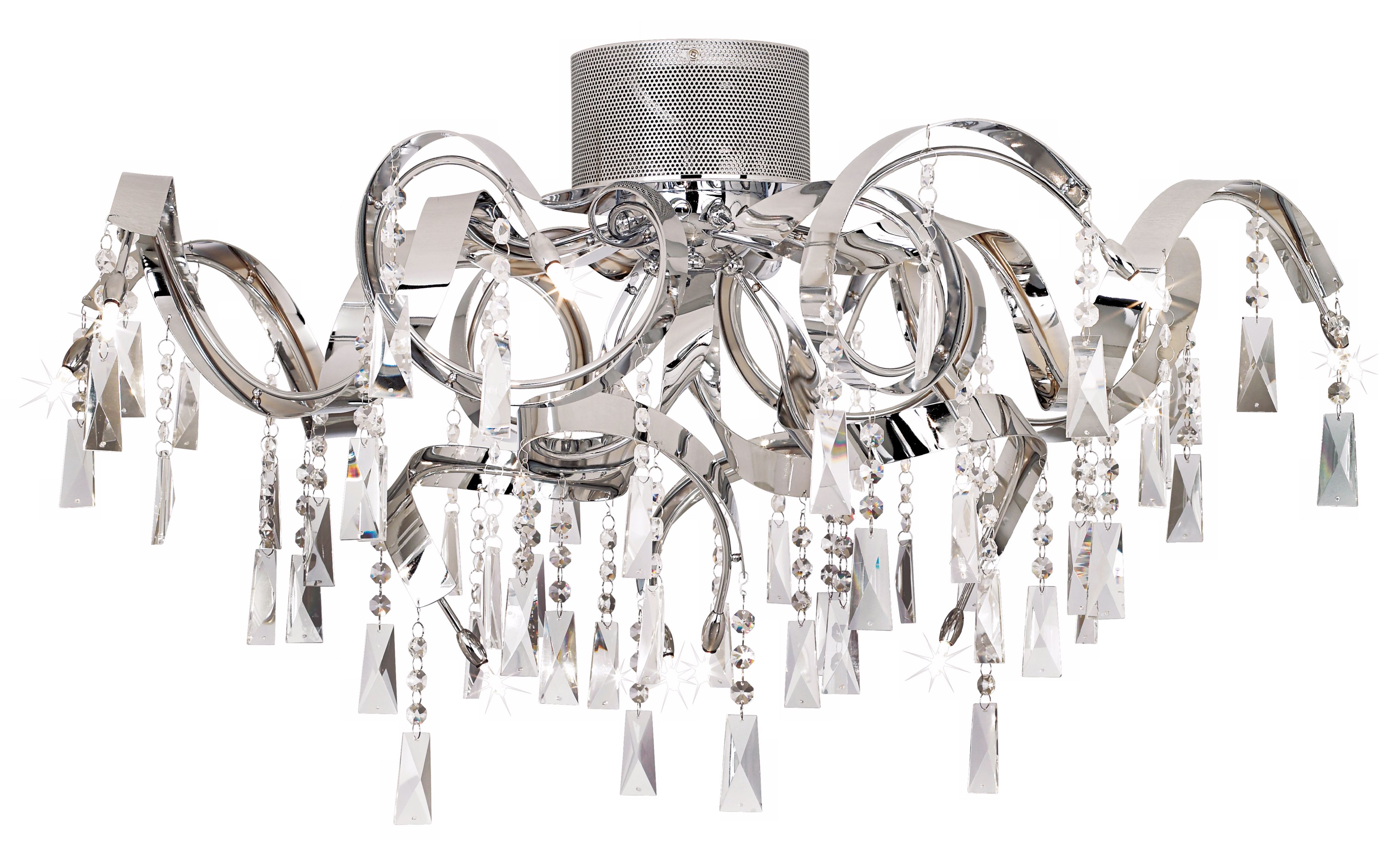 Possini Euro Chrome Curl Ribbon 34 1/4" Wide Ceiling Light