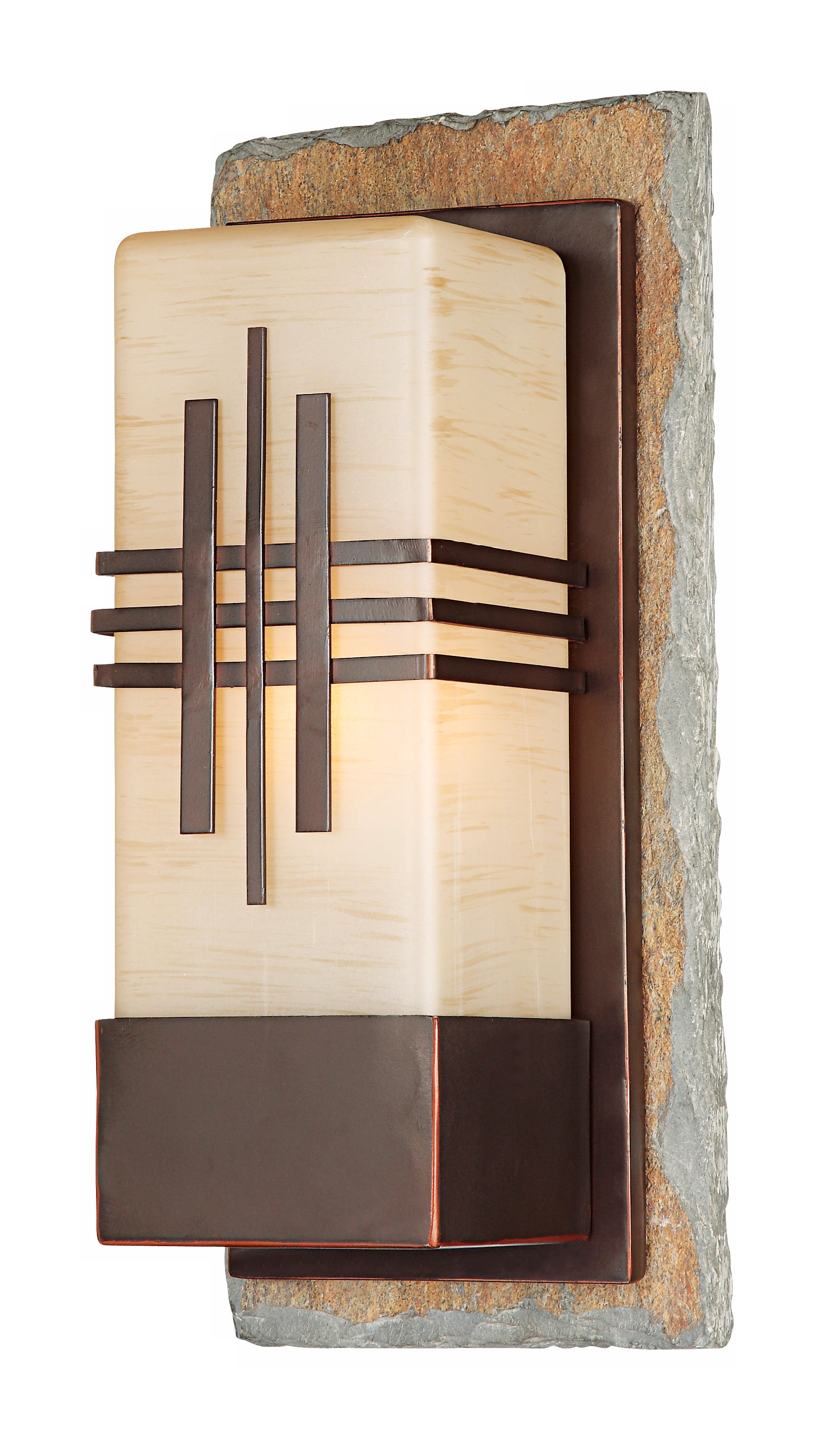 Franklin Iron Works Caramel Slate 15" High Outdoor Light