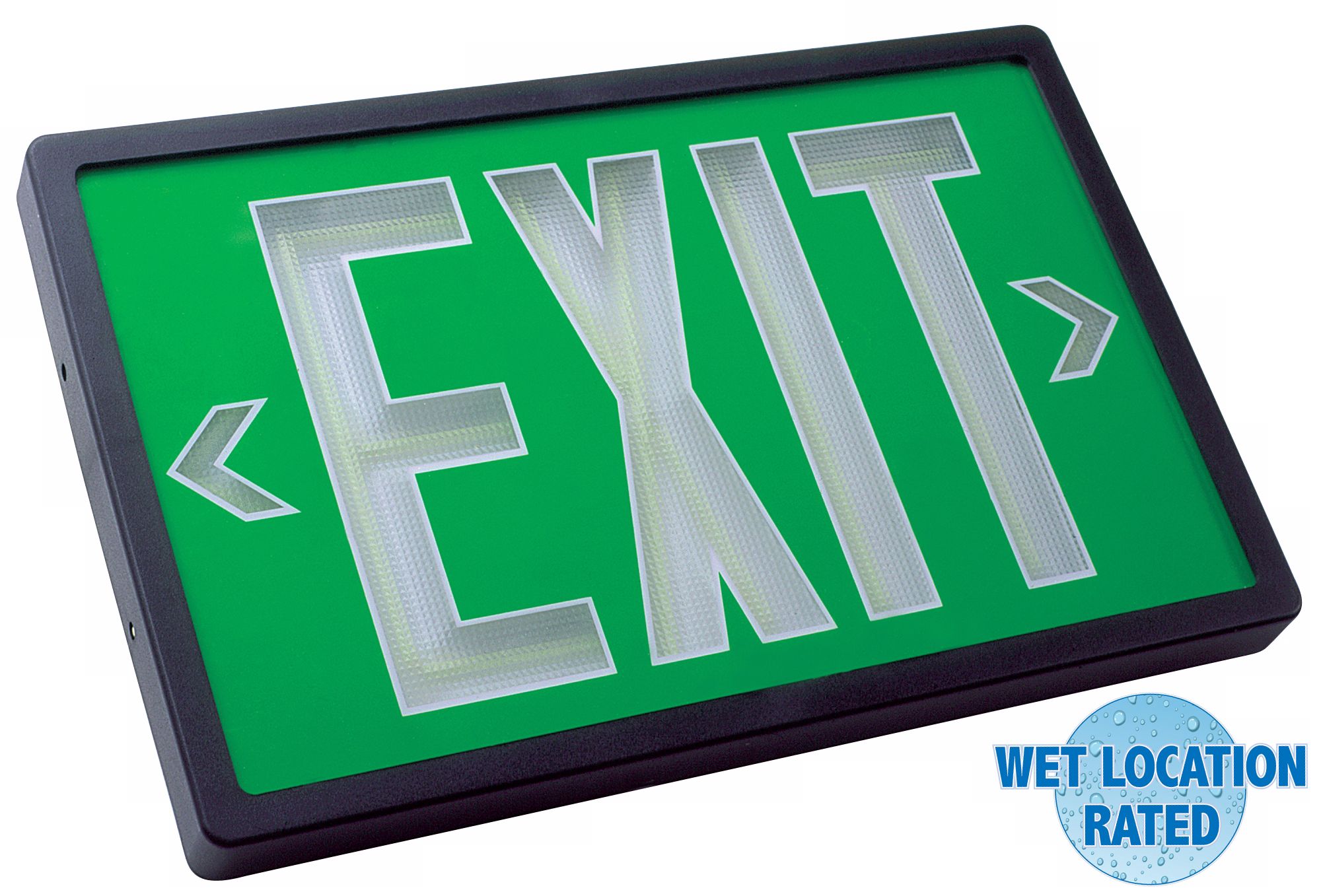 Self-Luminous Black and Green 2-Face Exit Sign