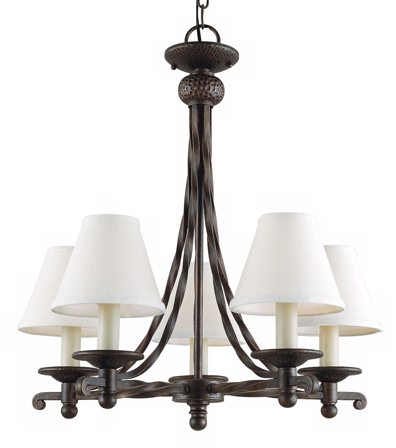 Kendall Collection 24" Wide 5-Light Twisted Iron Chandelier