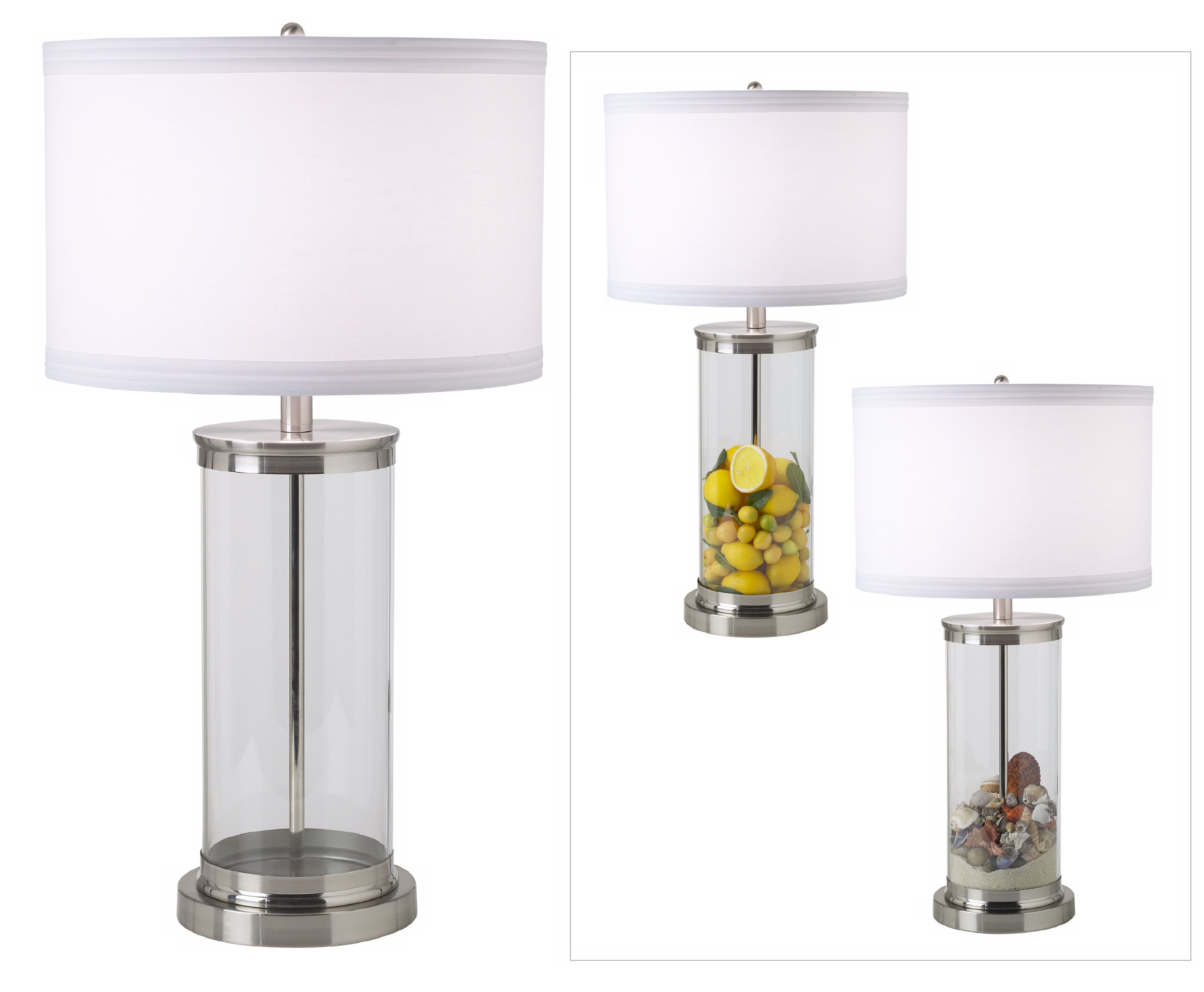 Fillable Glass Cylinder Collector's Table Lamp
