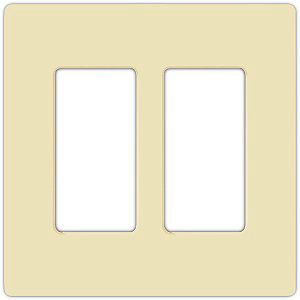 Lutron Claro Almond 2 Gang Screwless Faceplate
