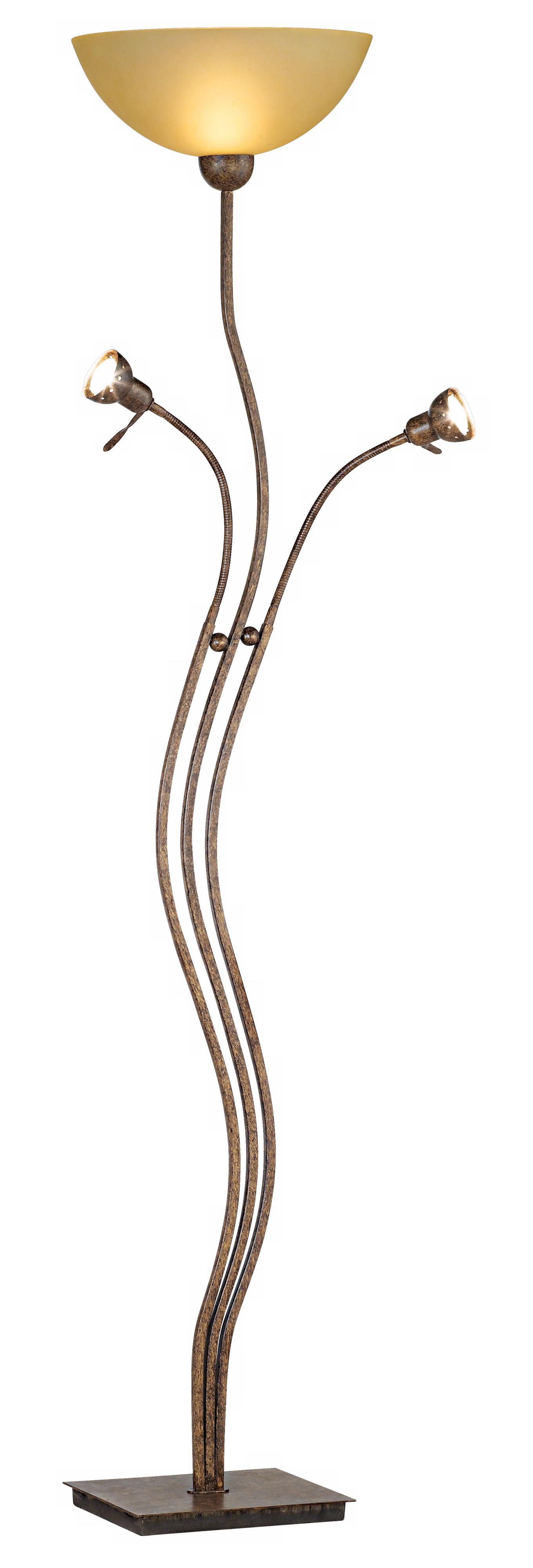Bronze and Beige 3-in-1 Torchiere Floor Lamp