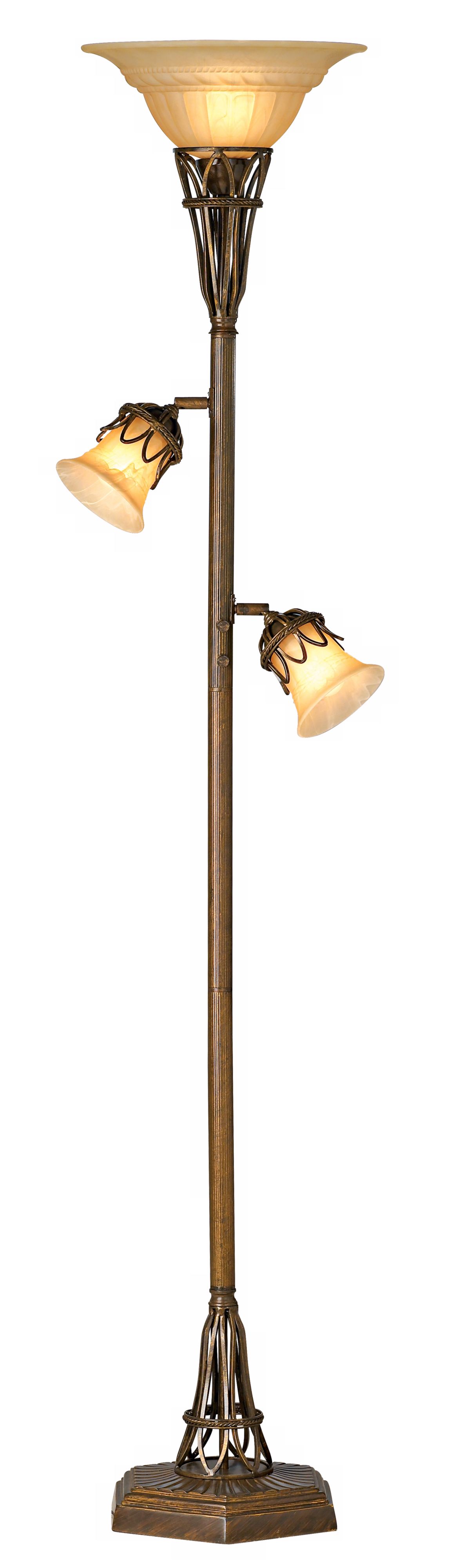 Bronze Scrollwork 3-in-1™ Torchiere Floor Lamp