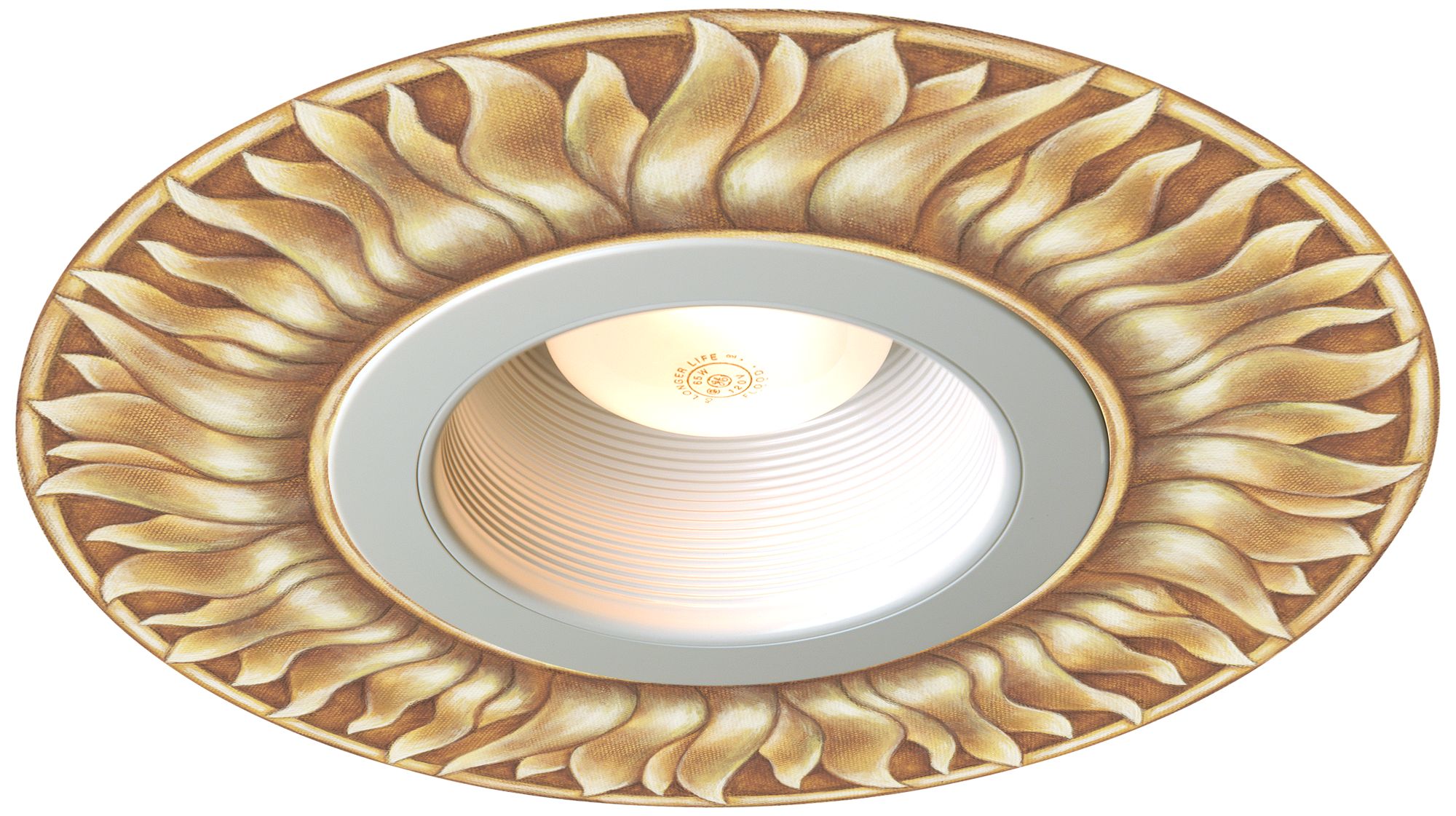 Juno 6" White Trim with Florentine Sun Recessed Medallion