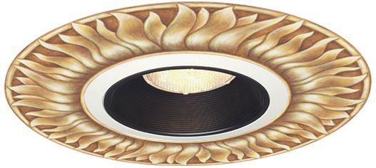 Juno 6" Black Recessed Trim with Florentine Sun Medallion