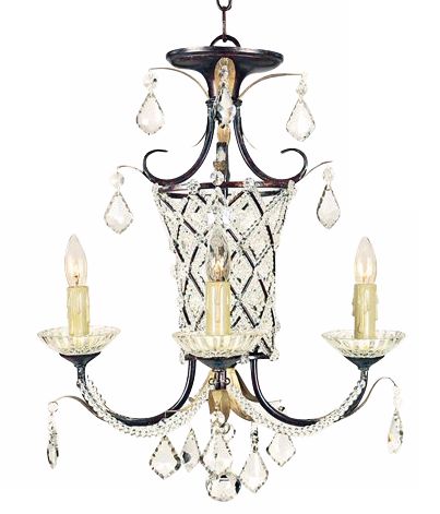Regal Crystal Beaded Four Light Mini Chandelier