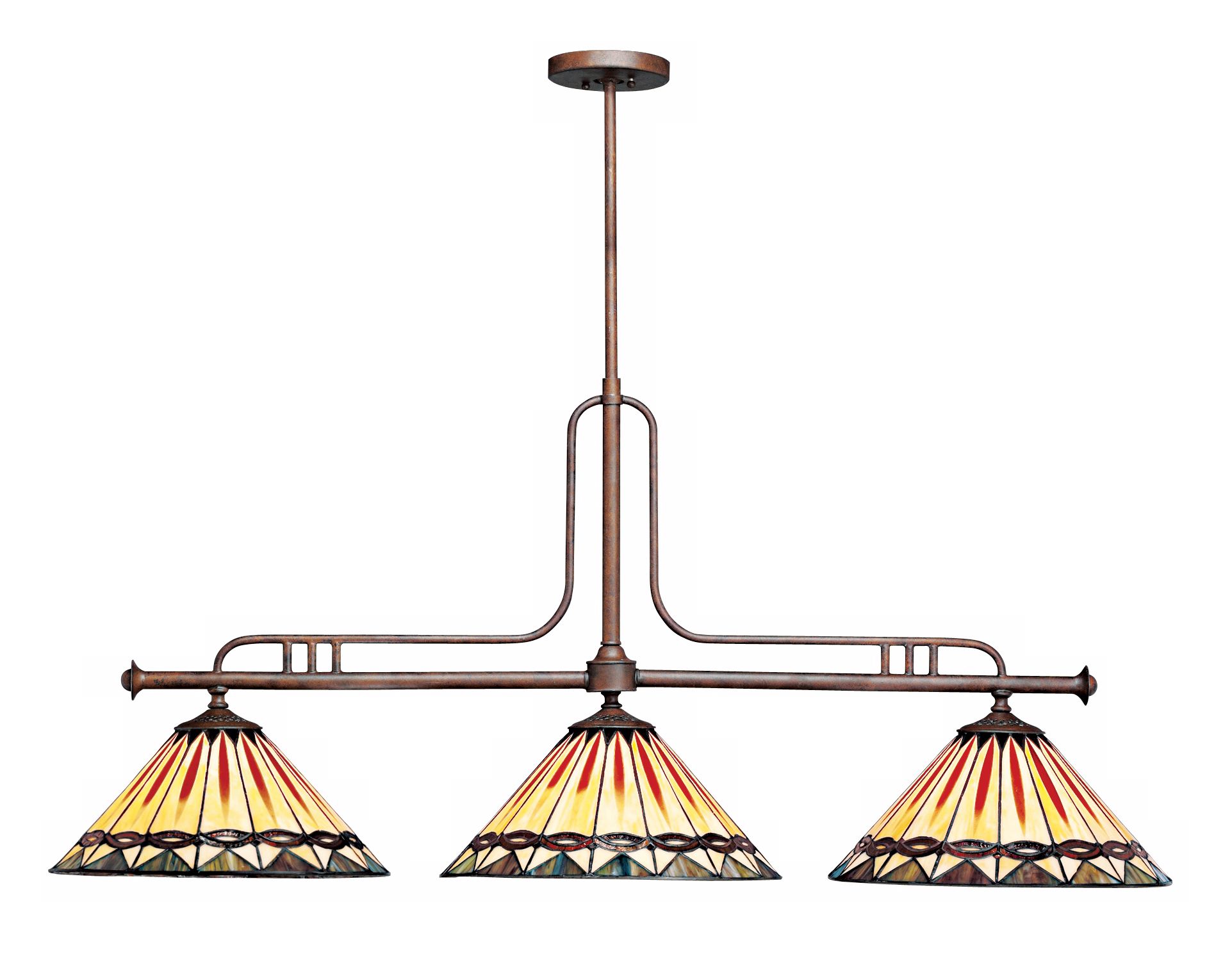 Kichler Tiffany Style Glass 3-Light Island Chandelier