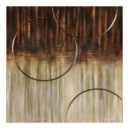 Bronze Arc 35" High Abstract Oil Painting