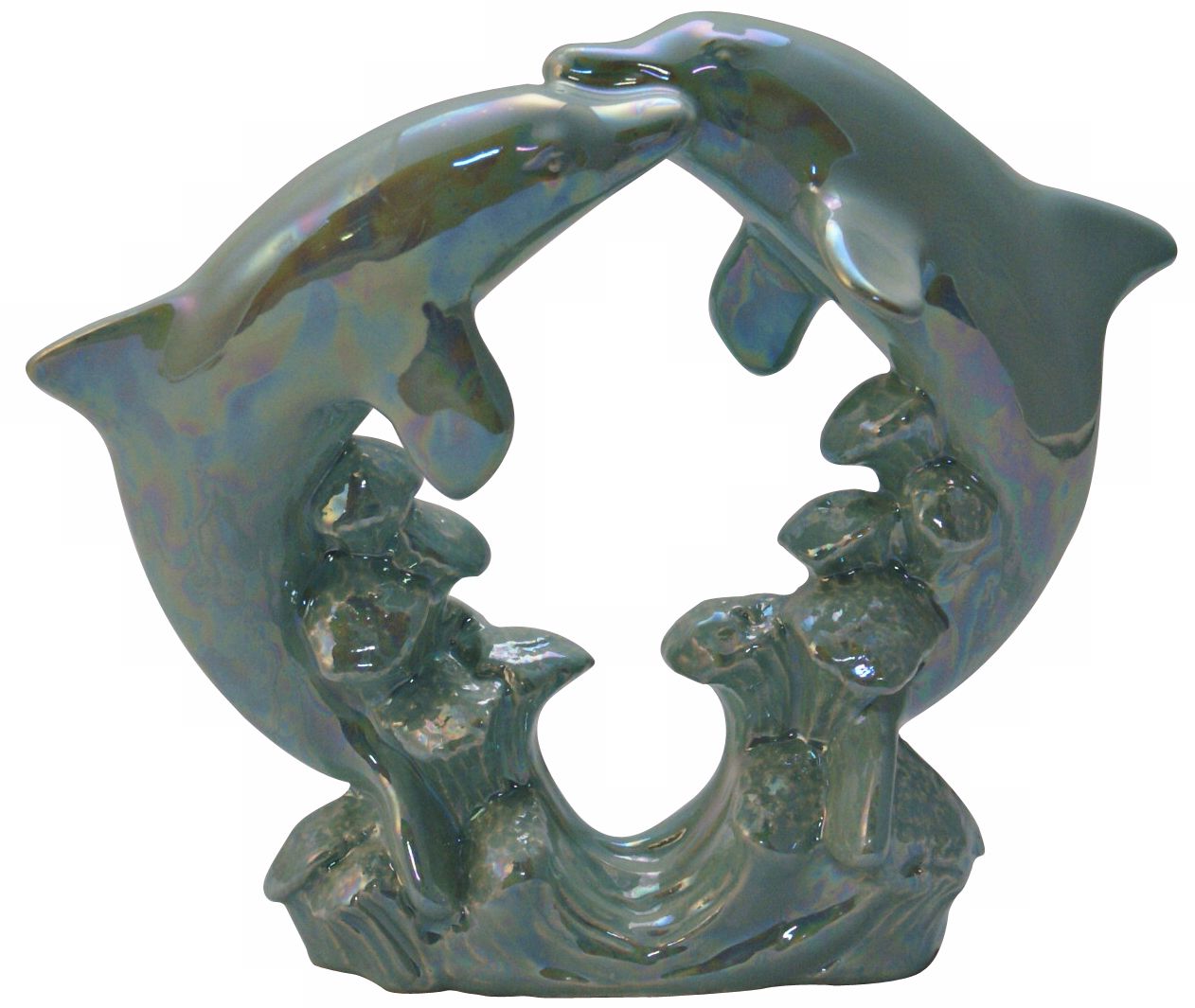 Haeger Potteries Leaping Dolphins Ceramic Sculpture