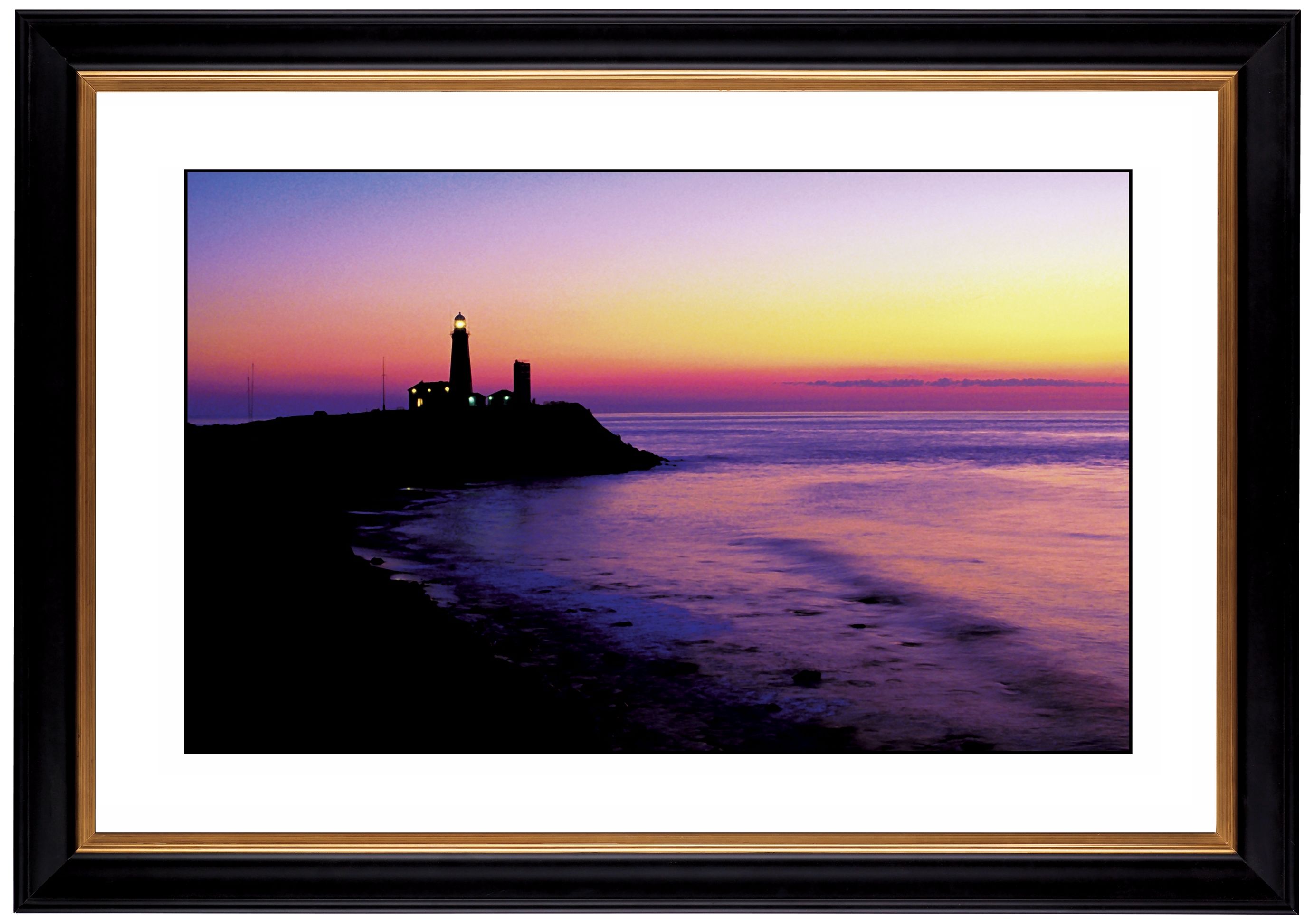 Lighthouse At Sunset Giclee 41 3/8" High Wall Art