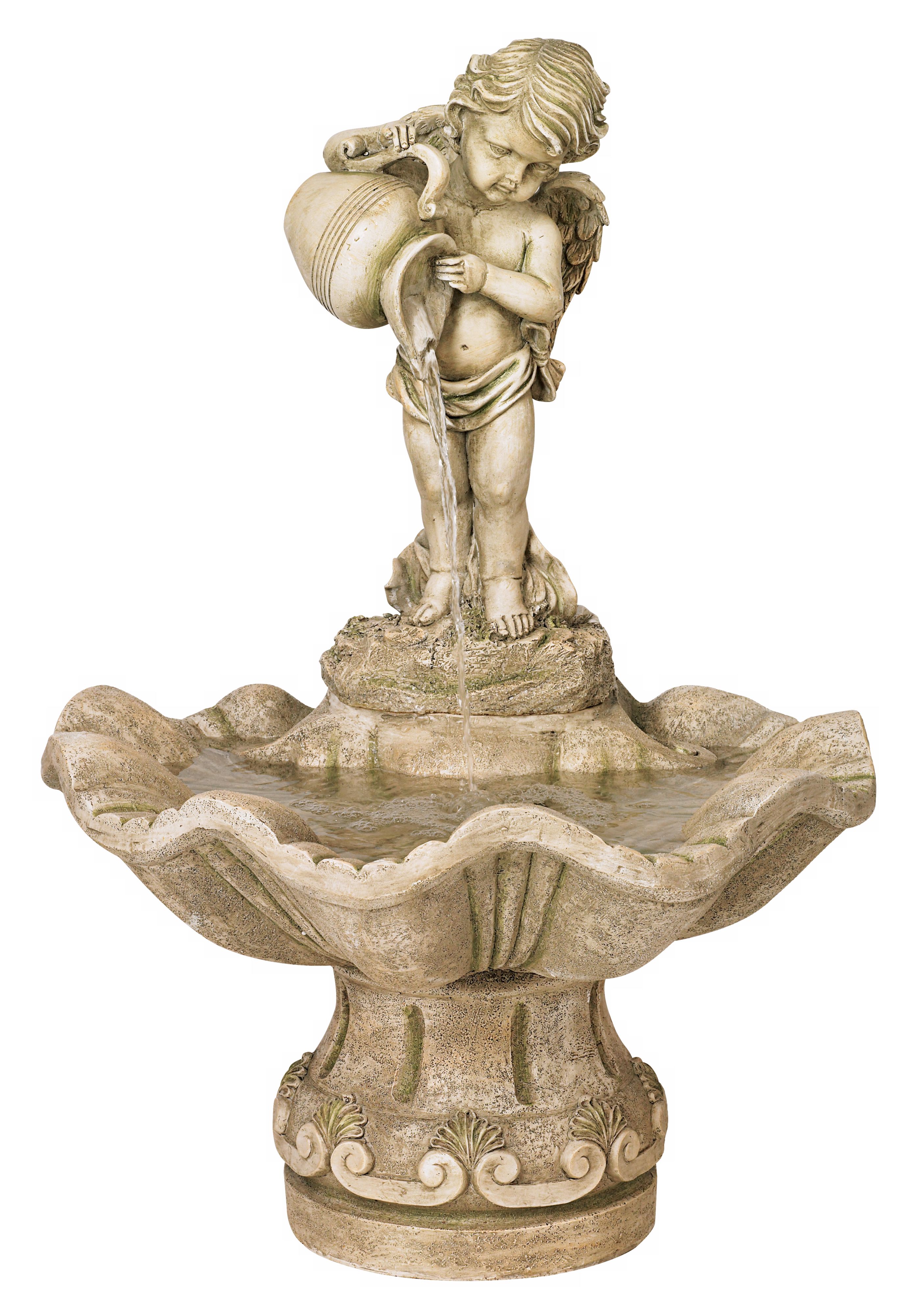 Peaceful Cherub Pedestal Fountain