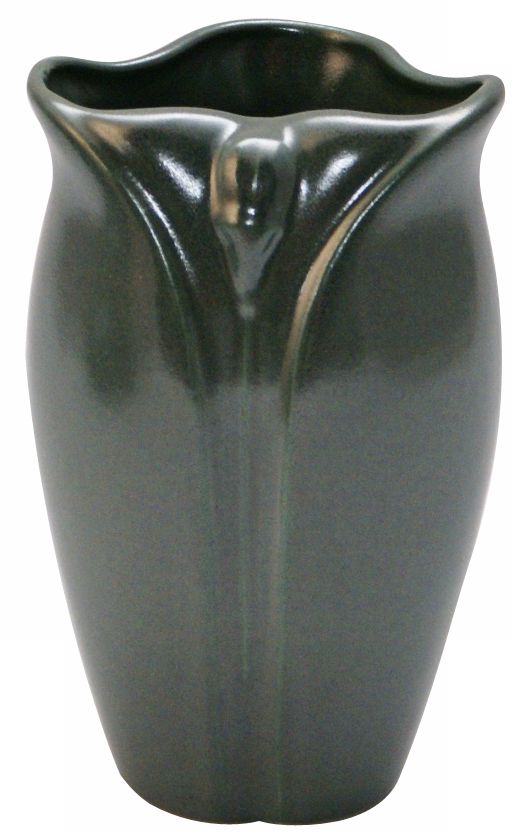 Haeger Potteries Arts and Crafts Grueby Green Petal Vase