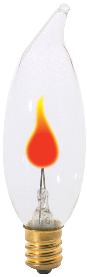 3 Watt Flicker Flame Candelabra Base Bulb