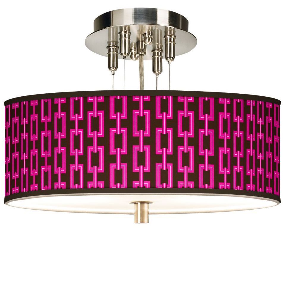 Chain Links Giclee 14" Wide Ceiling Light