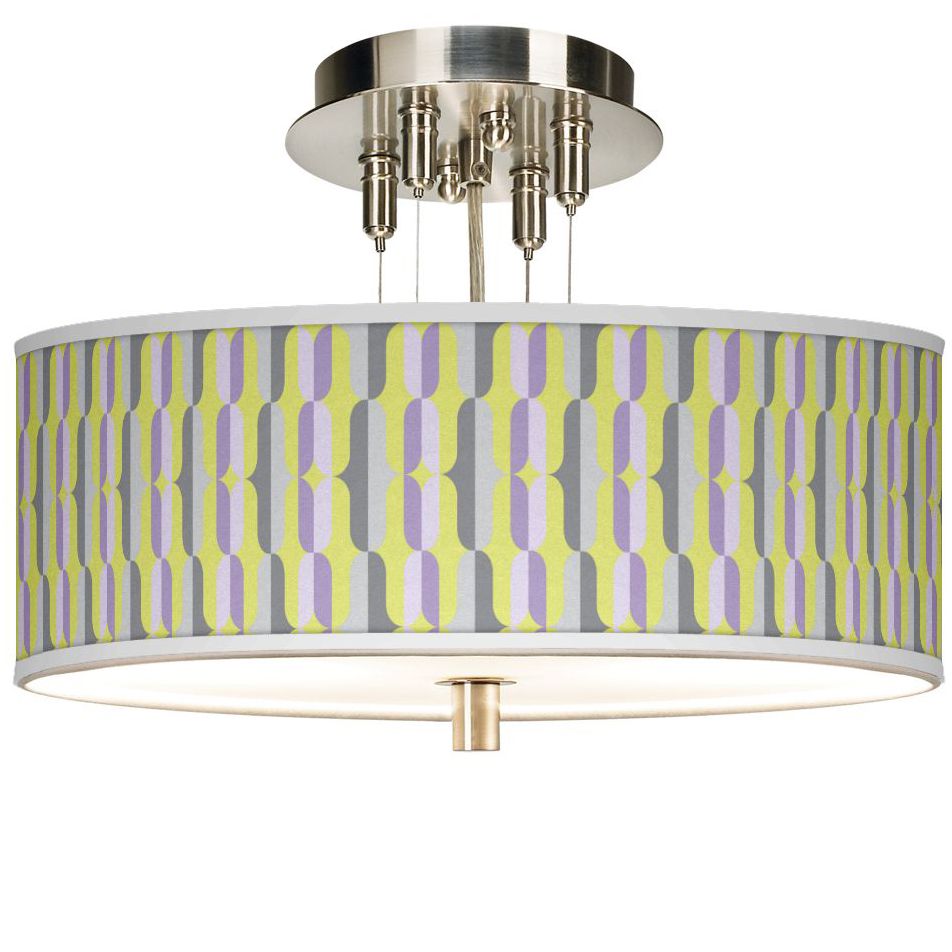 Side By Side Giclee 14" Wide Ceiling Light