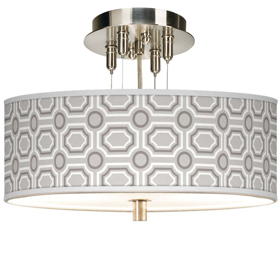 Luxe Tile Giclee 14" Wide Ceiling Light