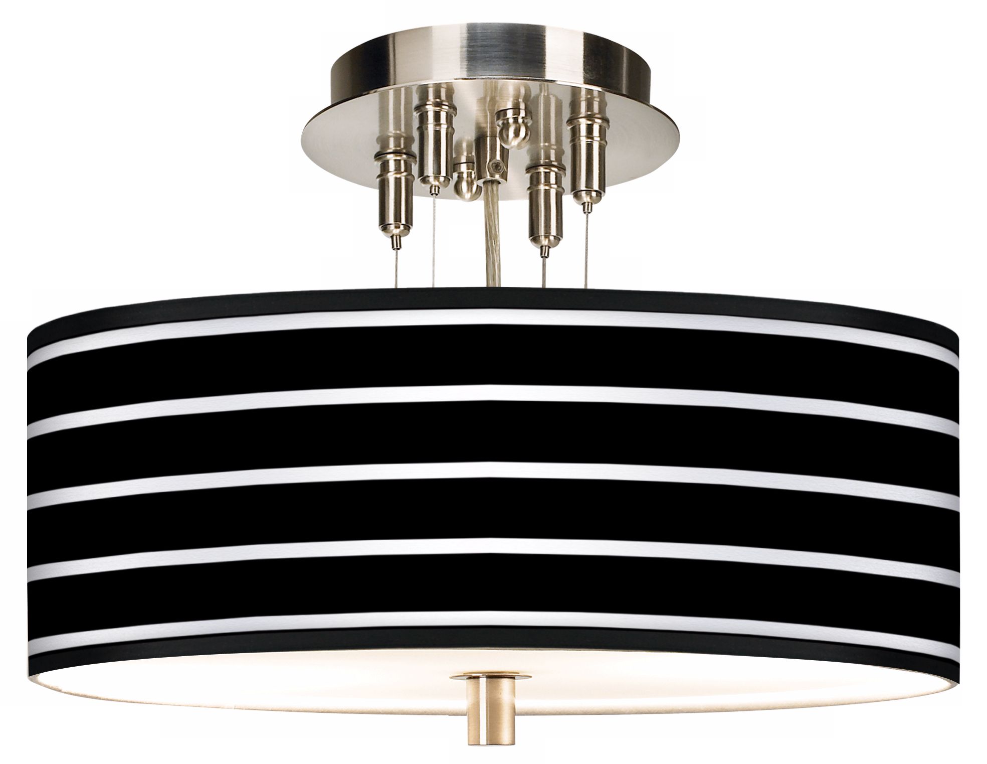 Bold Black Stripe Giclee 14" Wide Ceiling Light
