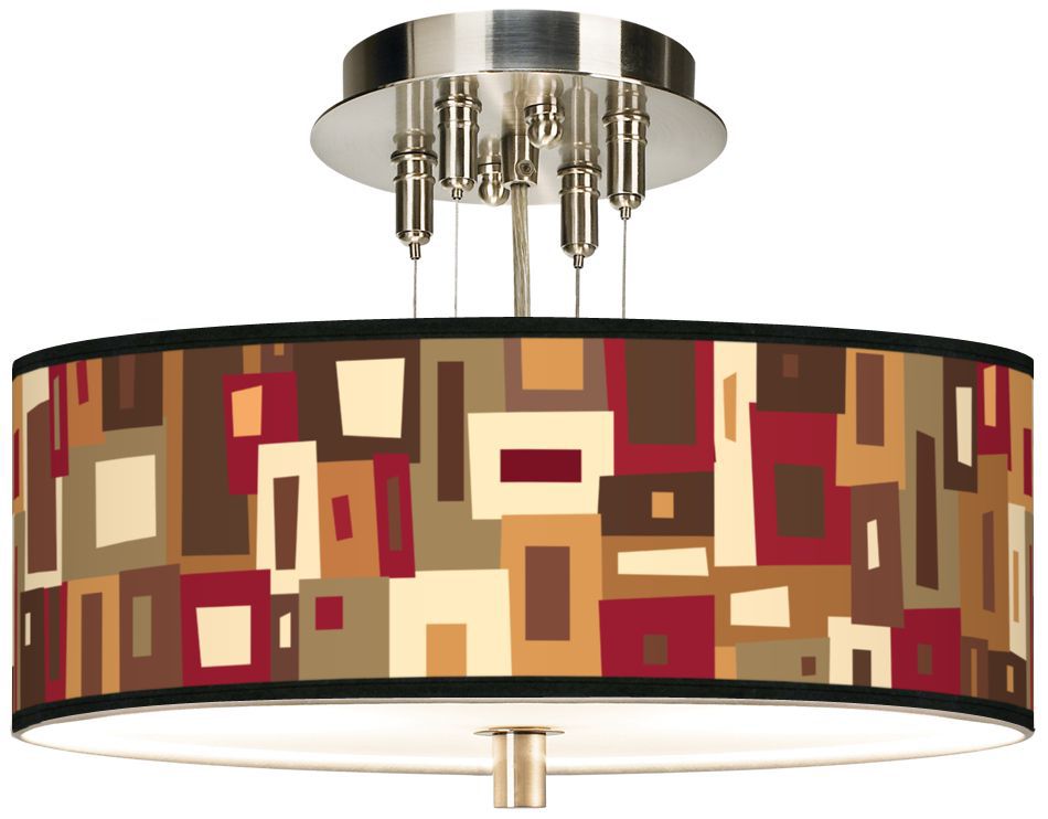 Earth Palette Giclee 14" Wide Ceiling Light