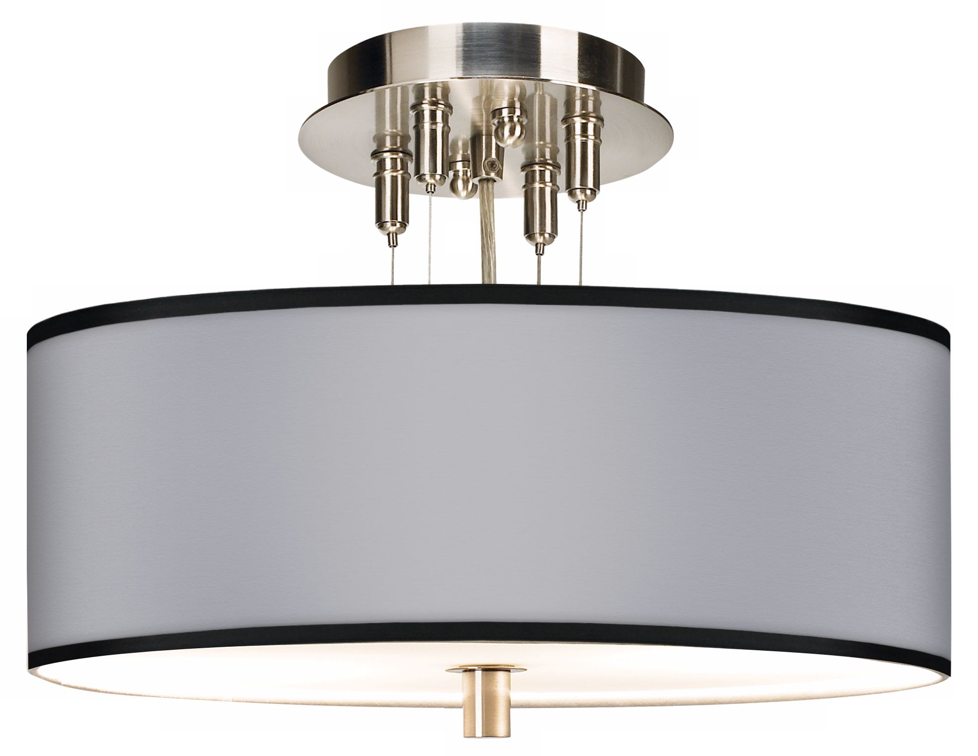 All Silver Giclee 14" Wide Ceiling Light