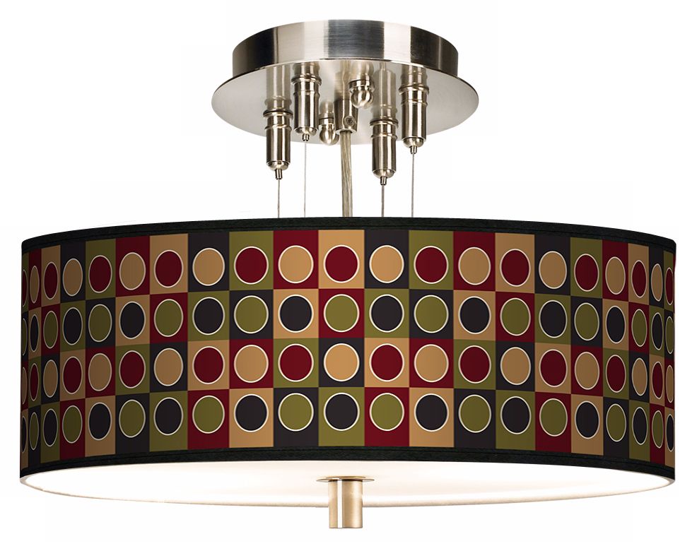 Forest Dotted Squares Giclee 14 Wide Ceiling Light 55369 K1379