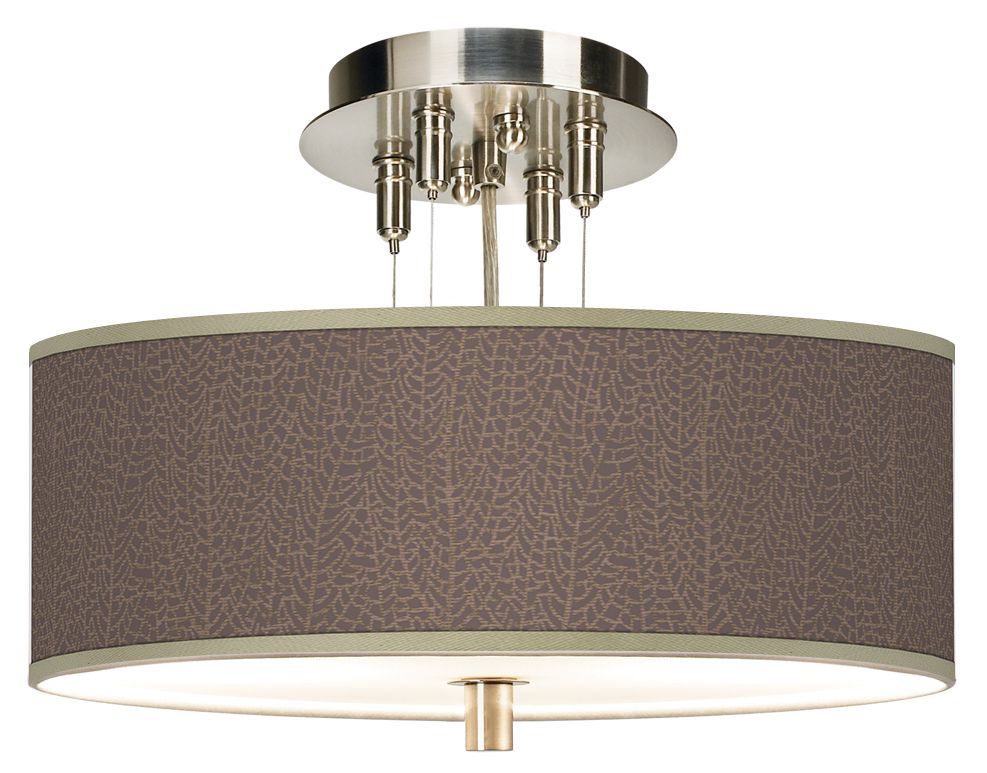 Stacy Garcia Seafan Taupe Giclee 14" Wide Ceiling Light