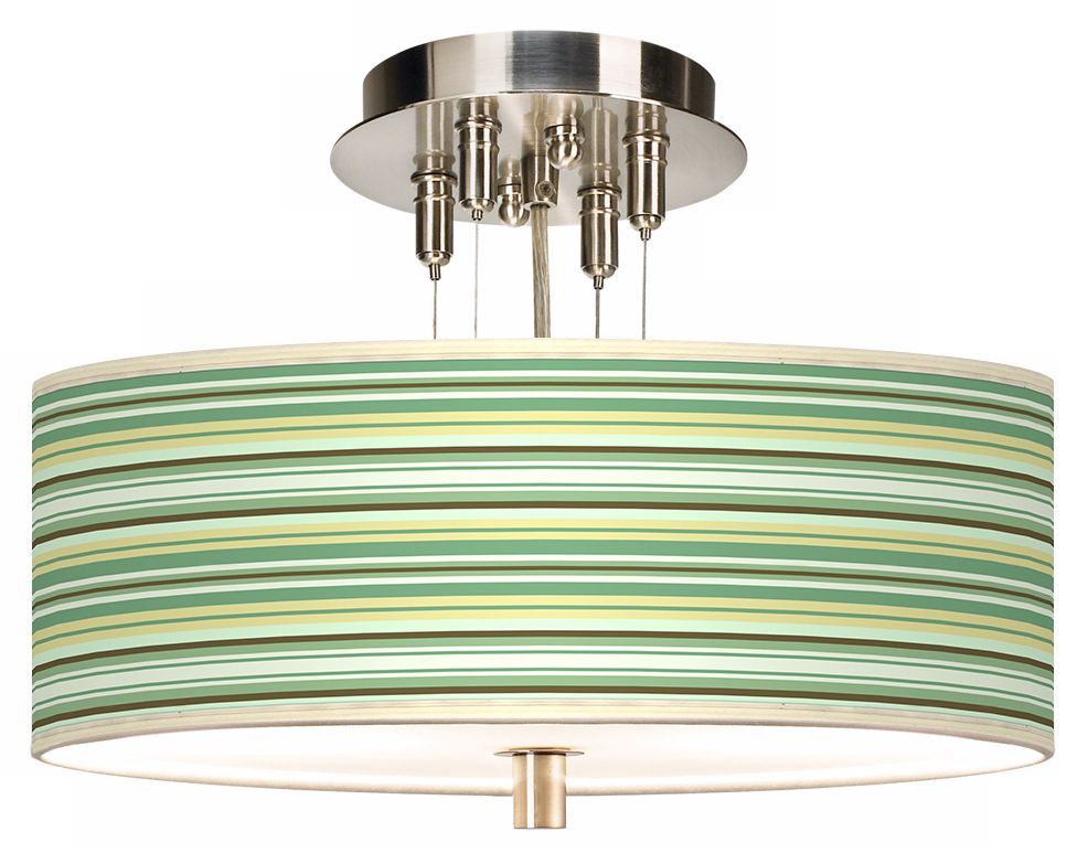 Lexington Stripe Giclee 14" Wide Ceiling Light