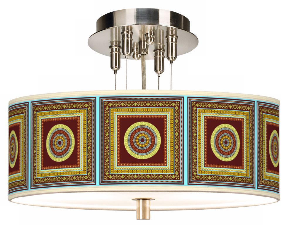 Stacy Garcia Tiber Medallion Garnet 14" Wide Ceiling Light