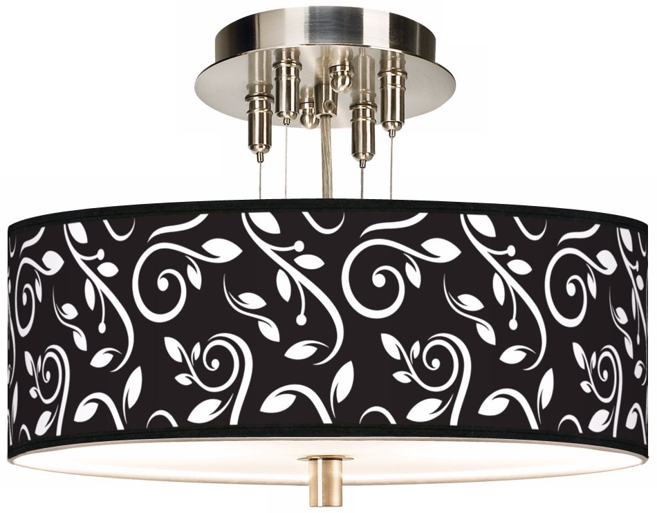 Swirling Vines Giclee 14" Wide Ceiling Light