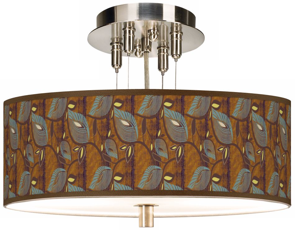 Stacy Garcia Theatric Vine Peacock 14" Wide Ceiling Light