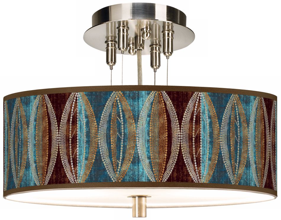 Stacy Garcia Pearl Leaf Peacock 14" Wide Ceiling Light