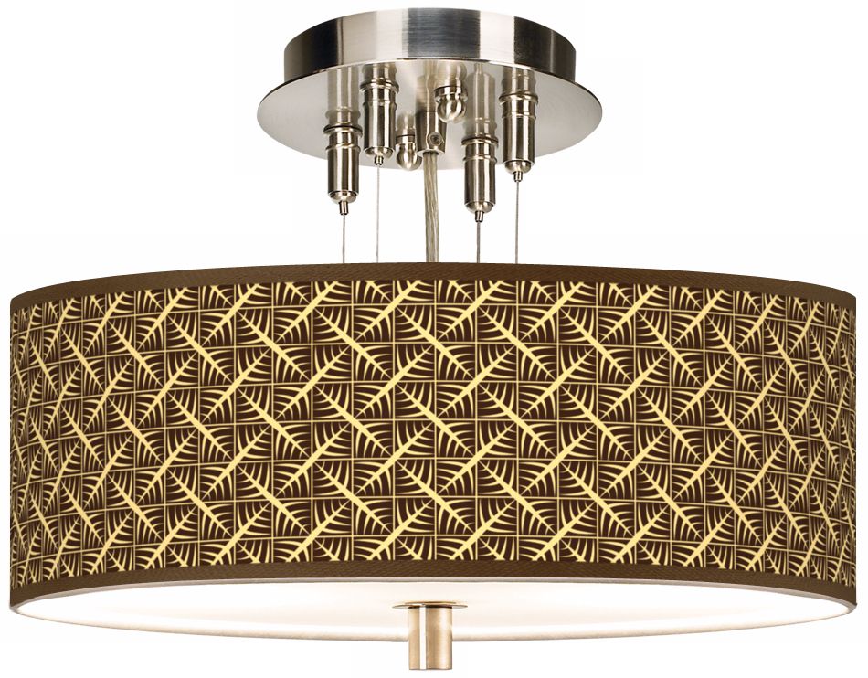 Tan Wailia Giclee 14" Wide Ceiling Light