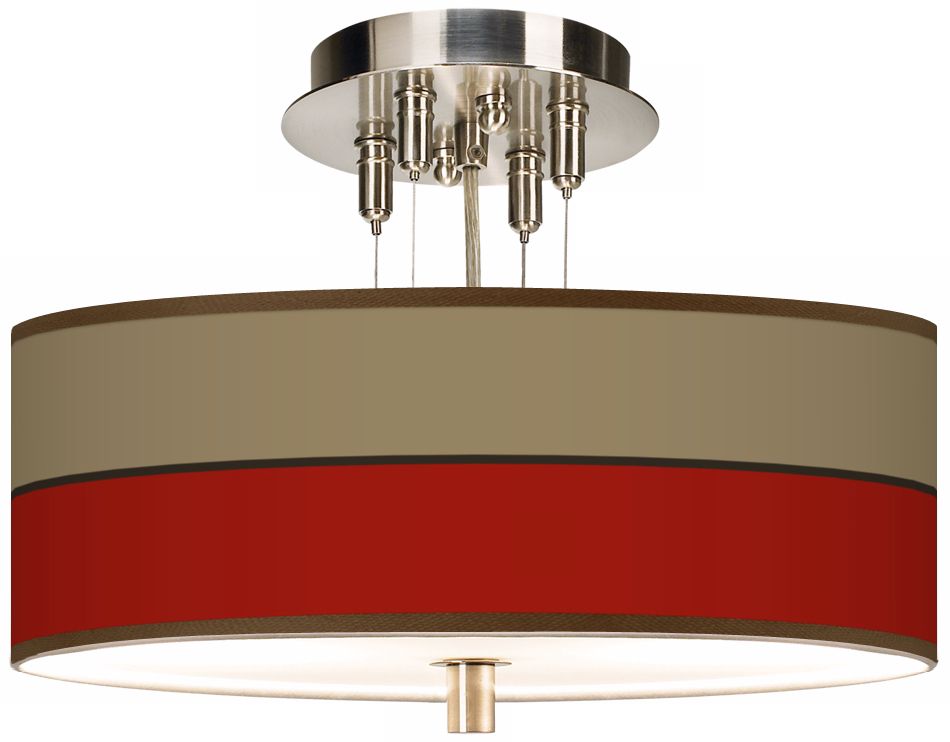 Empire Red Giclee 14" Wide Ceiling Light