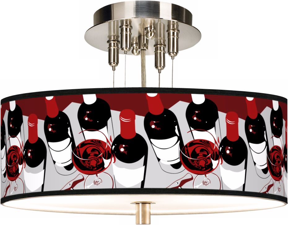 Vintage Giclee 14" Wide Ceiling Light
