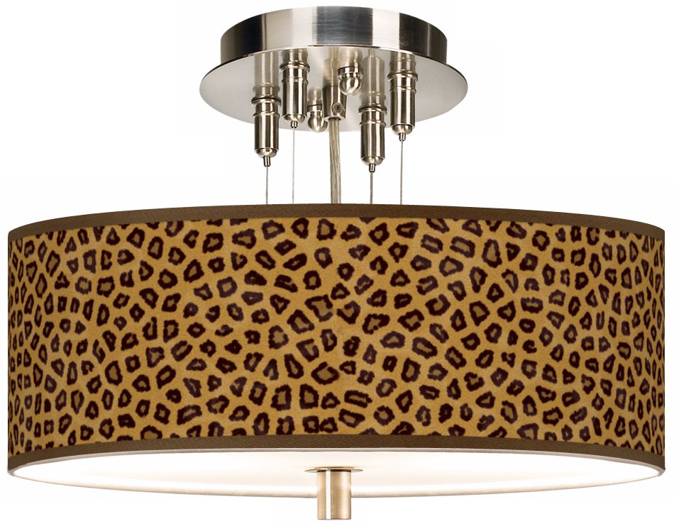Safari Cheetah Giclee 14" Wide Ceiling Light